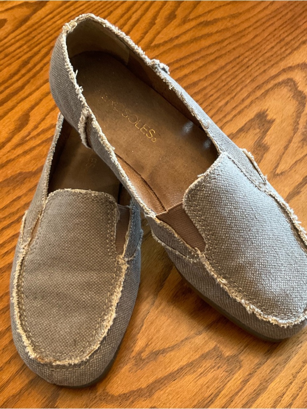 Aerosoles So Soft Canvas Loafers, Tan, Women’s Sz 7